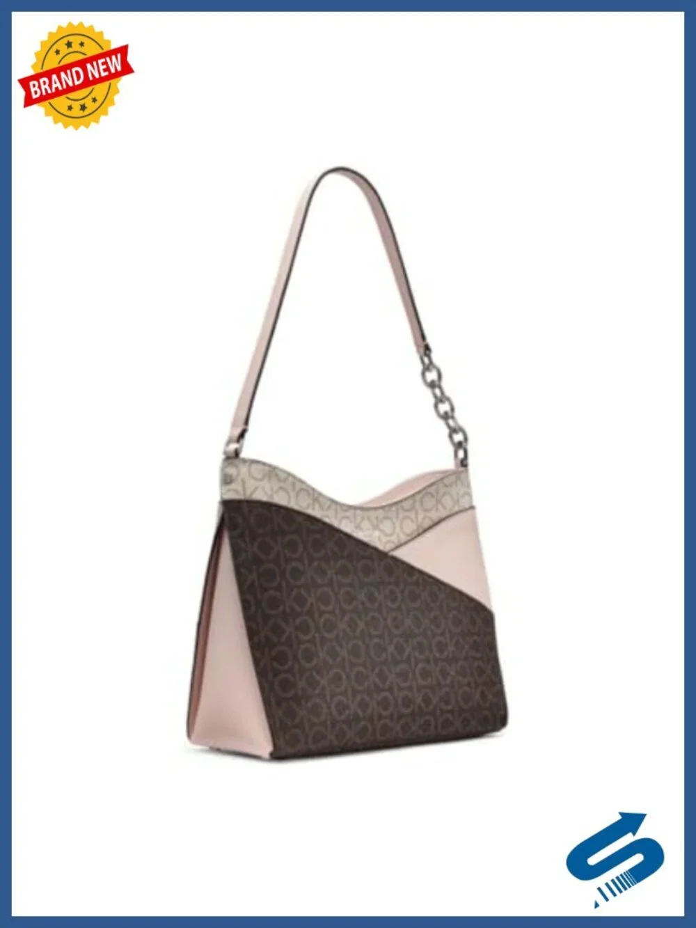Vegan Leather Hobo Shoulder Bag with Chain Detail